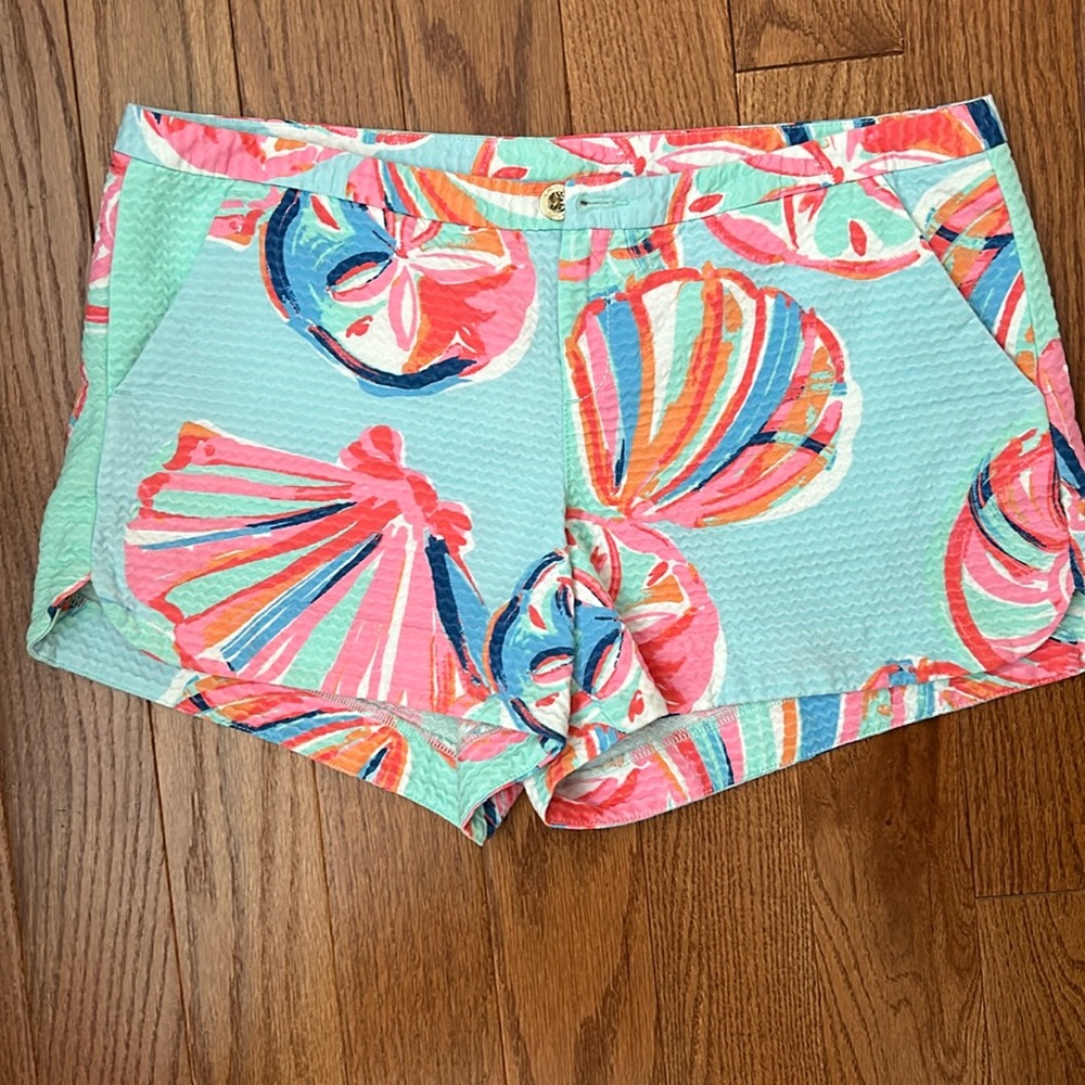 Lilly Pulitzer Adie Shorts Minty Fresh on the Rocks (blue/green seashell)